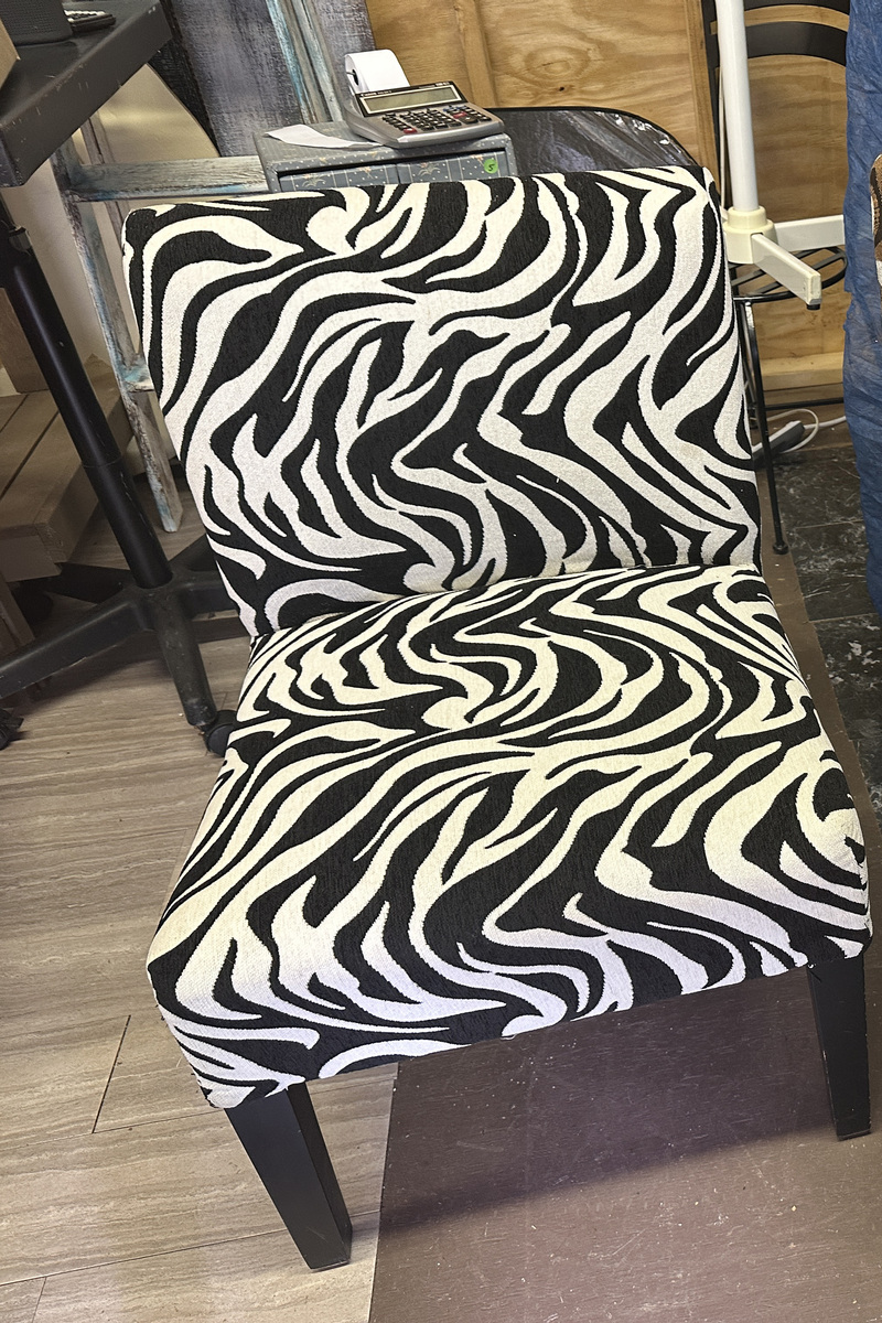 upholstered Zebra Chair $15